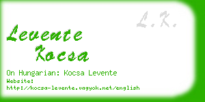 levente kocsa business card